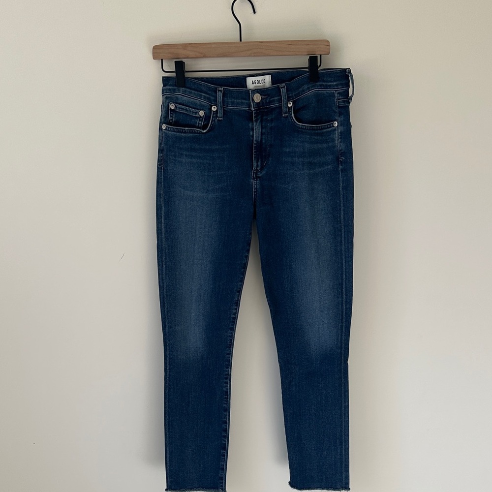 Agolde Women's Dark Blue Ankle Jeans